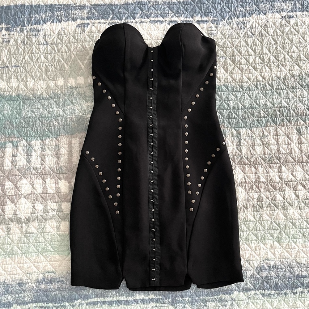 GUESS NWT Elegant Studded Black Strapless Dress